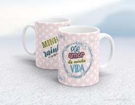 CANECA EM CERÂMICA DIA DOS PAIS - PÃE AMOR DA MINHA VIDA Caneca em Cerâmica Branca 325ml  Sublimação  