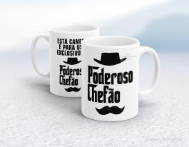 CANECA EM CERÂMICA DIA DOS PAIS - PODEROSO CHEFÃO Caneca em Cerâmica Branca 325ml  Sublimação  