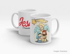 CANECA EM CERÂMICA NATALINA - JESUS O VERDADEIRO NATAL Caneca em Cerâmica Branca 325ml  Sublimação  