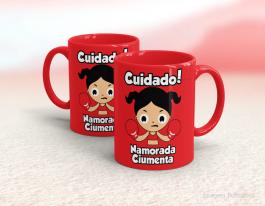 CANECA EM CERÂMICA DIA DOS NAMORADOS - NAMORADA CIUMENTA Caneca Cerâmica Branca com Alça e Interior em Cores 325ml  Sublimação  