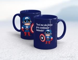 CANECA EM CERÂMICA DIA DOS NAMORADOS - SUPER HEROÍ Caneca Cerâmica Branca com Alça e Interior em Cores 325ml  Sublimação  