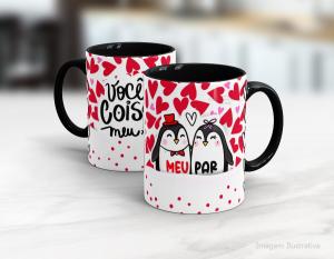 CANECA EM CERÂMICA DIA DOS NAMORADOS - VOCÊ COISOU MEU CORAÇÃO Caneca Cerâmica Branca com Alça e Interior em Cores 325ml  Sublimação  