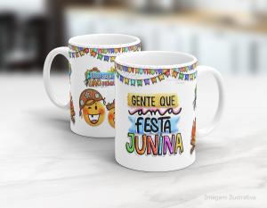 CANECA CERÂMICA OU POLÍMERO - GENTE QUE AMA FESTA JUNINA Cerâmica branca interior e alça branca   Sublimação  