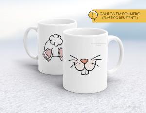 CANECA POLÍMERO (PÁSTICA) PÁSCOA - MOD026 Polímero (plástico resistente)   Impressão direto na caneca  350ml