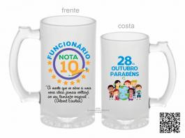 CANECA ZERO GRAU DIA DO SERVIDOR PÚBLICO Vidro Jateada 475ml  Sublimação  