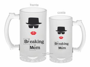 CANECA ZERO GRAU DIA DOS NAMORADOS - BREAKING MOM Vidro Jateada 475ml  Sublimação  