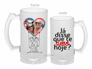 CANECA ZERO GRAU DIA DOS NAMORADOS - JÁ DISSE QUE TE AMO HOJE? Vidro Jateada 475ml  Sublimação  