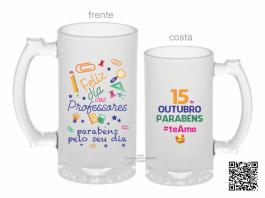 CANECA ZERO GRAU DIA DOS PROFESSORES Vidro Jateada 475ml  Sublimação  