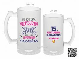 CANECA ZERO GRAU DIA DOS PROFESSORES Vidro Jateada 475ml  Sublimação  