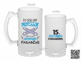 CANECA ZERO GRAU DIA DOS PROFESSORES Vidro Jateada 475ml  Sublimação  