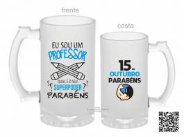 CANECA ZERO GRAU DIA DOS PROFESSORES Vidro Jateada 475ml  Sublimação  