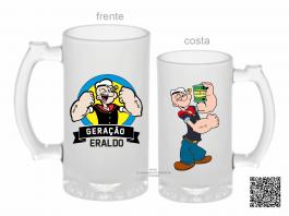 CANECA ZERO GRAU GERAÇÃO POPAYE Vidro Jateada 475ml  Sublimação  