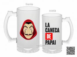 CANECA ZERO GRAU LA CANECA DE PAPAI Vidro Jateada 475ml  Sublimação  