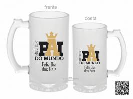 CANECA ZERO GRAU MELHOR PAI DO MUNDO Vidro Jateada 475ml  Sublimação  