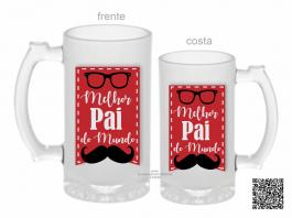 CANECA ZERO GRAU MELHOR PAI DO MUNDO Vidro Jateada 475ml  Sublimação  