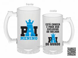 CANECA ZERO GRAU PAI DE MENINO Vidro Jateada 475ml  Sublimação  