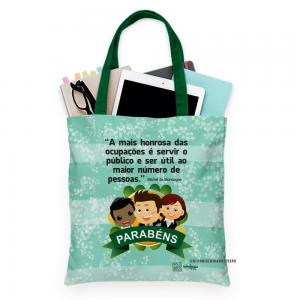 ECOBAG DIA DO SERVIDOR PÚBLICO Nylon 600 32cm de Largura x 40cm de Altura  Sublimação  