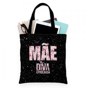 Ecobag mãe diva e poderosa Tecido Oxford 30cm de Largura x 35cm de Altura  Sublimação  