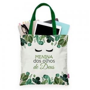 Ecobag menina dos olhos de Deus Tecido Oxford 30cm de Largura x 35cm de Altura  Sublimação  