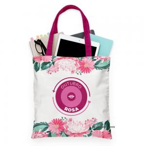 ECOBAG OUTUBRO ROSA Tecido Oxford 30cm de Largura x 35cm de Altura  Sublimação  