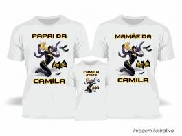 Kit Camiseta Temática Batgirl Tecido Poliéster Estampa Colorida A3  Sublimação  