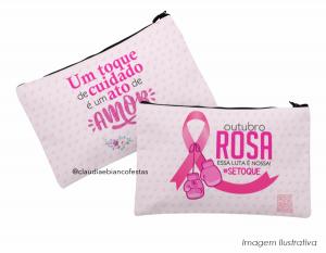CARTEIRA OUTUBRO ROSA Tecido 100% Poliéster Carteira P (20L X 14A) | Carteira G (30A X 16A)  Duratran 600 Costura Artesanal 