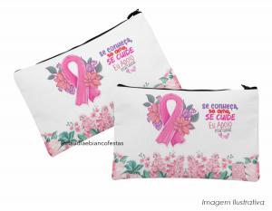 CARTEIRA OUTUBRO ROSA Tecido 100% Poliéster Carteira P (20L X 14A) | Carteira G (30A X 16A)  Duratran 600 Costura Artesanal 
