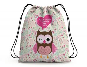 SACOCHILA DIA DOS PROFESSORES - FALA COM SABEDORIA E ENSINA COM AMOR Tecido 100% Poliéster (oxford)  Personalizado Frente e Verso Sublimação Cordão em Nylon 