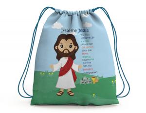 SACOCHILA FELIZ PÁSCOA - MOD11 Tecido 100% Poliéster (oxford)  Personalizado Frente e Verso Sublimação Cordão em Nylon 