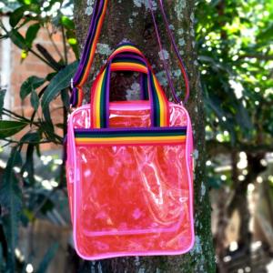 SHOULDER BAG LUXO NEON 20x25xcm Cristal Neon L20 x A25 x P10cm   Costura Artesanal 